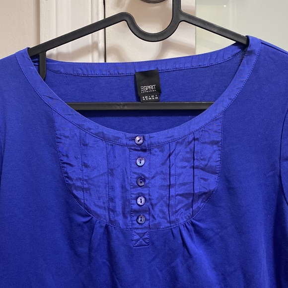 Esprit Blue Long Sleeve Roundneck top - Picture 2 of 10